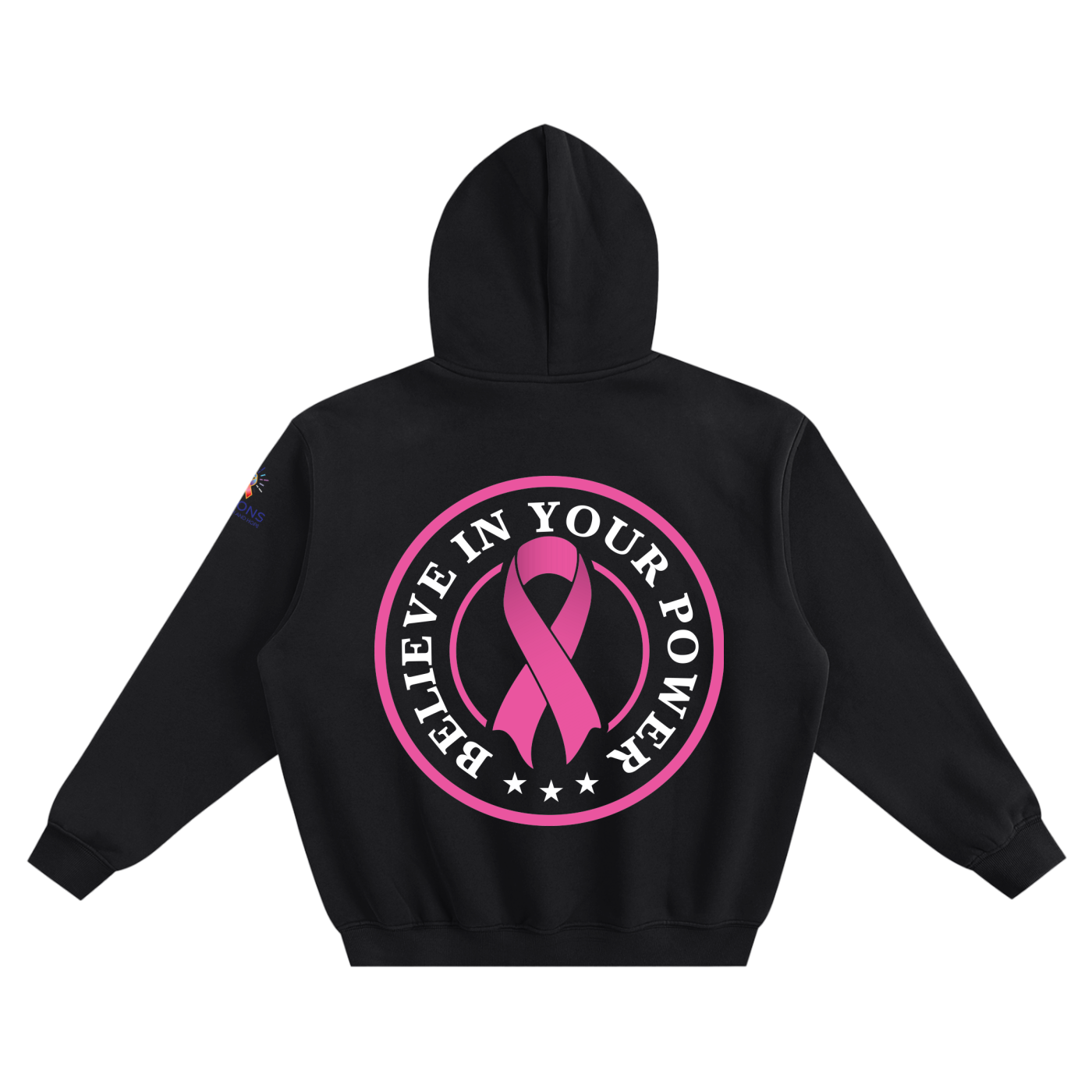 Black - Believe in Your Power Pink Ribbon Hoodie