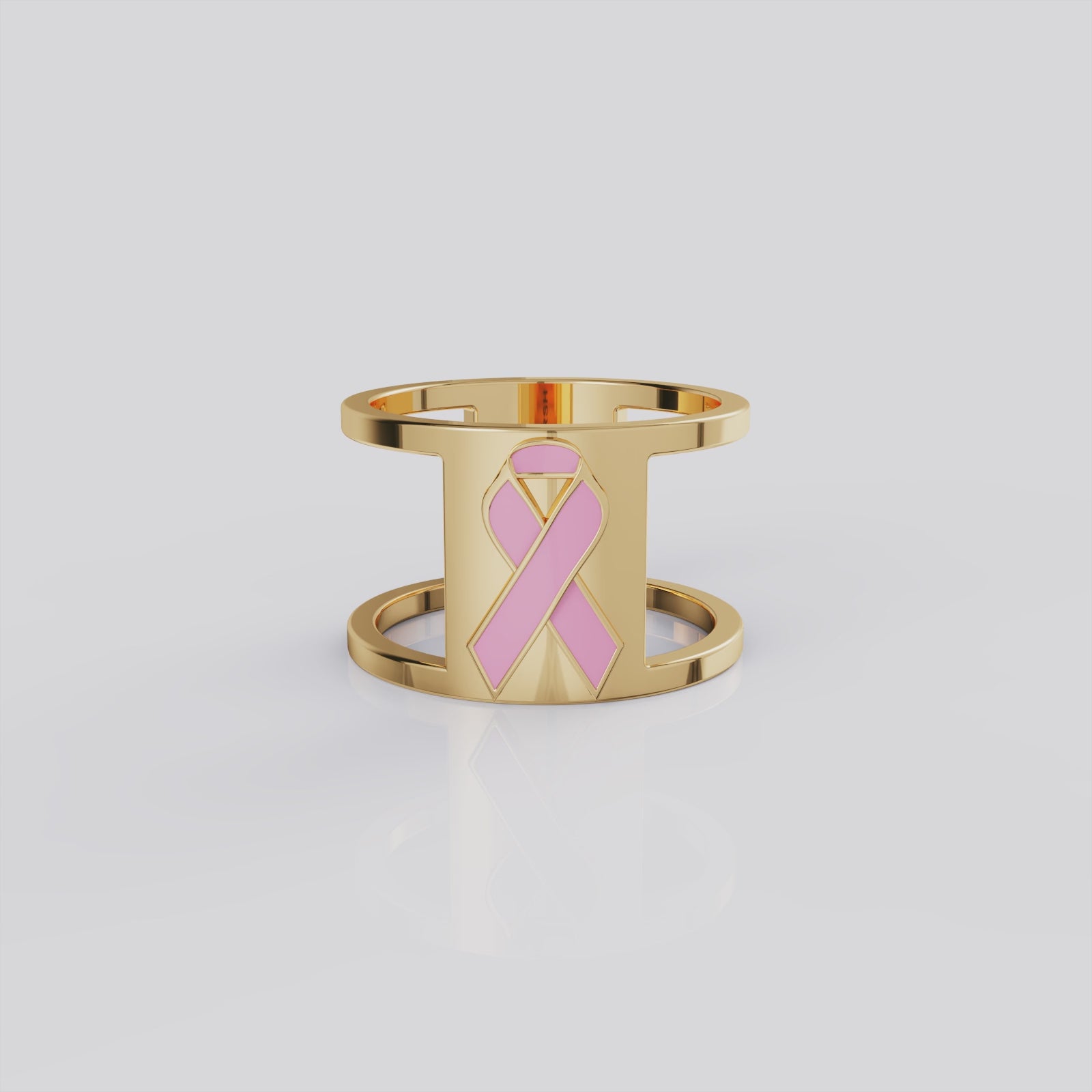 Breast Cancer Ribbon Ring | Pink Awareness Jewelry in White, Yellow & Rose Gold